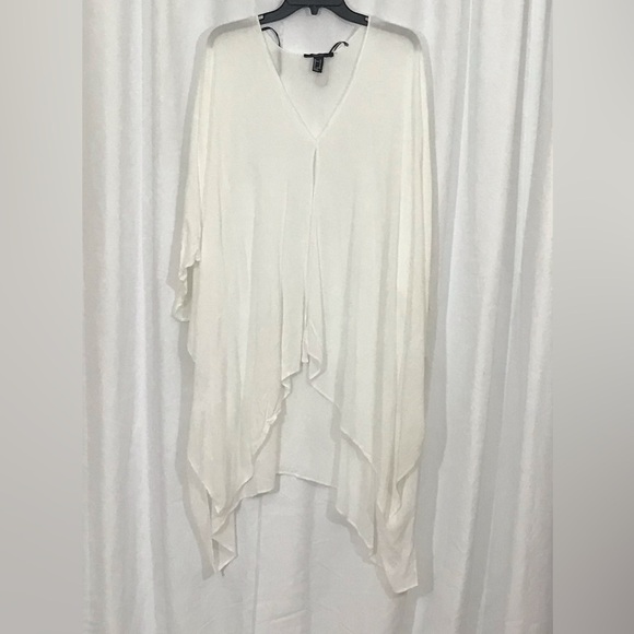 Sz M | Forever 21 | Batwing Sleeve Beach Cover Up Kimono Bathing suit Cover Up - Picture 2 of 8